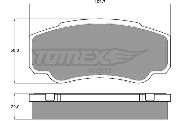 TOMEX BRAKES stabdžių trinkelių rinkinys, diskinis stabdys TX 12-46